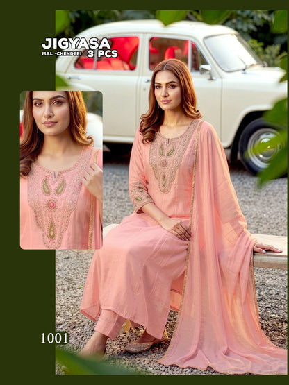 Jigyasa Malviken Chanderi Readymade Anarkali Suits Manufacturer Ahmedabad