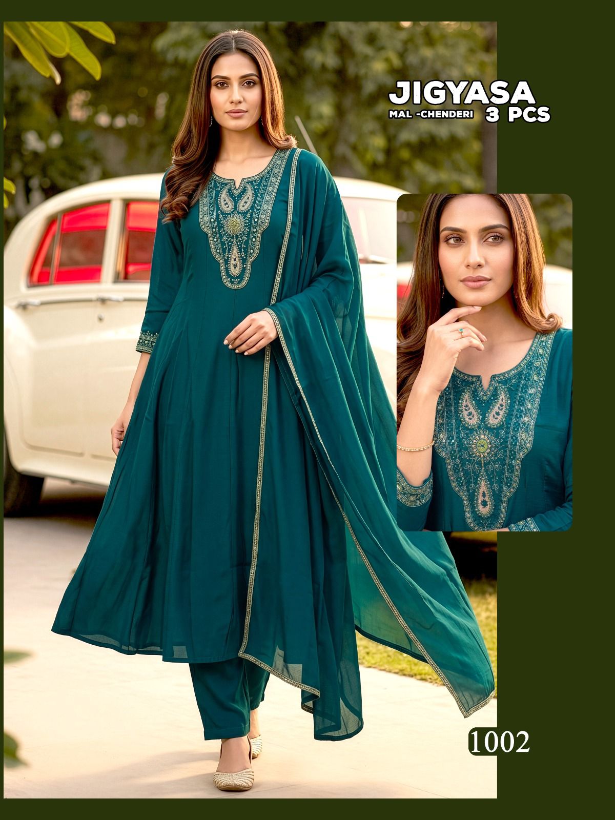 Jigyasa Malviken Chanderi Readymade Anarkali Suits Manufacturer Ahmedabad