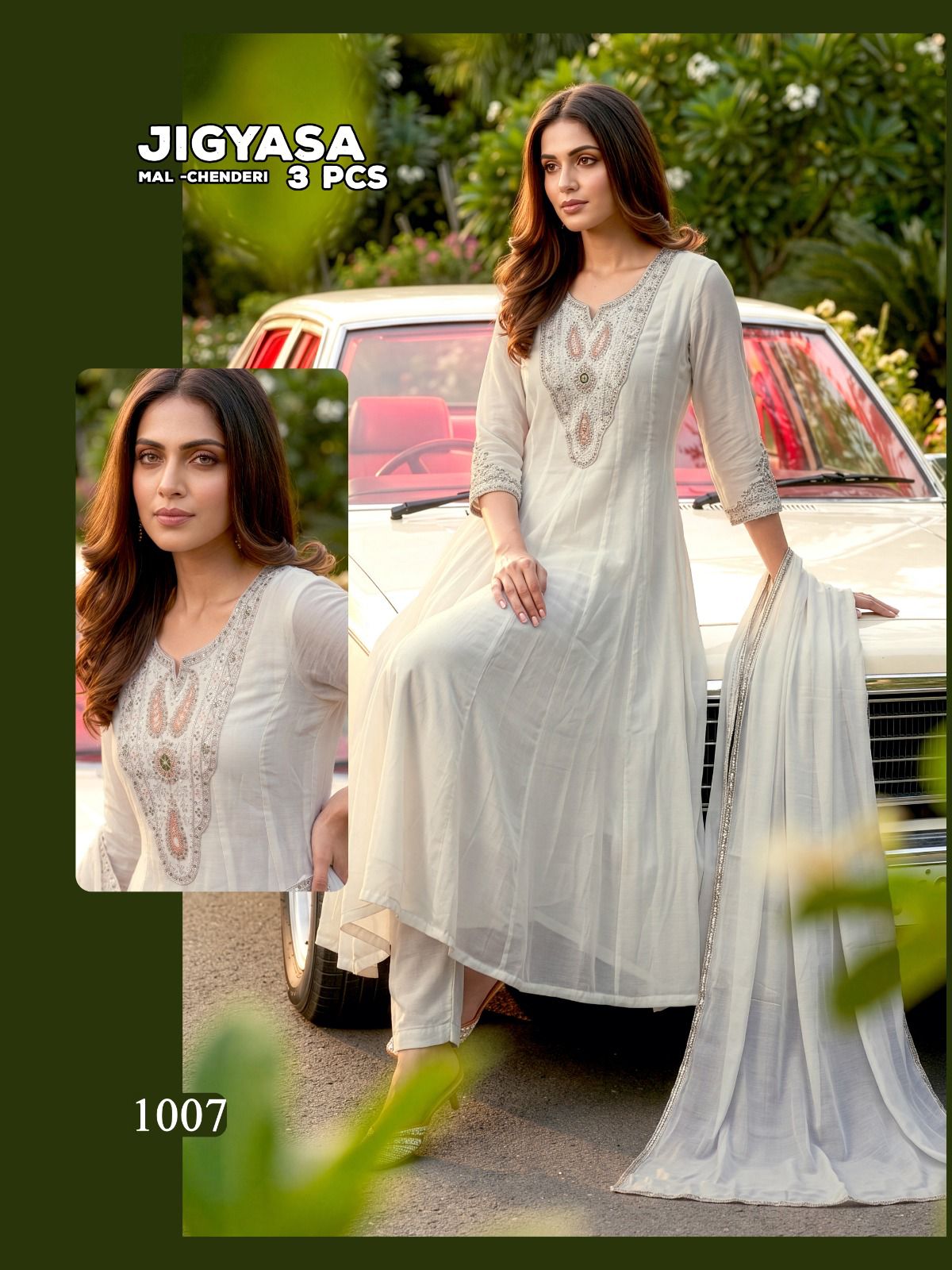Jigyasa Malviken Chanderi Readymade Anarkali Suits Manufacturer Ahmedabad