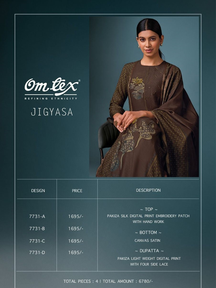 Jigyasa Omtex Silk Pant Style Suits Wholesaler India