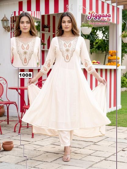 Jigyasa Vol 2 Malviken Chanderi Readymade Anarkali Suits Wholesale Rate