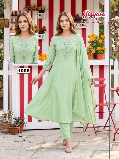 Jigyasa Vol 2 Malviken Chanderi Readymade Anarkali Suits Wholesale Rate
