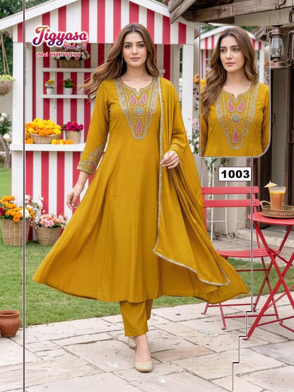 Jigyasa Vol 2 Malviken Chanderi Readymade Anarkali Suits Wholesale Rate