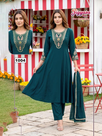 Jigyasa Vol 2 Malviken Chanderi Readymade Anarkali Suits Wholesale Rate