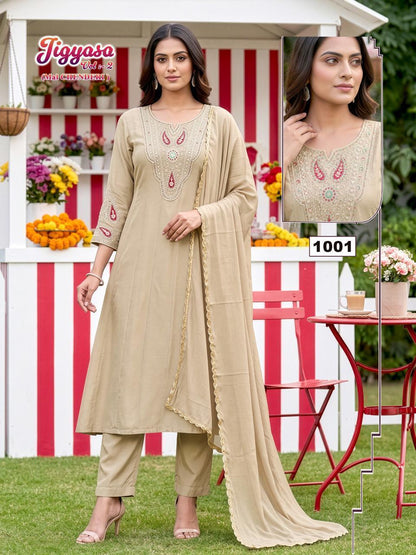 Jigyasa Vol 2 Malviken Chanderi Readymade Anarkali Suits Wholesale Rate