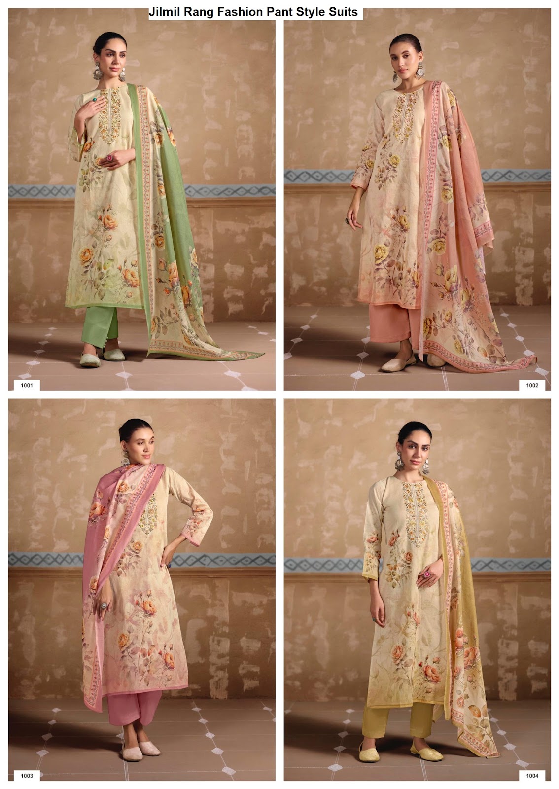 Jilmil Rang Fashion Mal Chanderi Pant Style Suits Supplier Ahmedabad