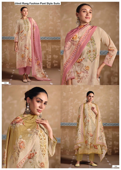 Jilmil Rang Fashion Mal Chanderi Pant Style Suits Supplier Ahmedabad