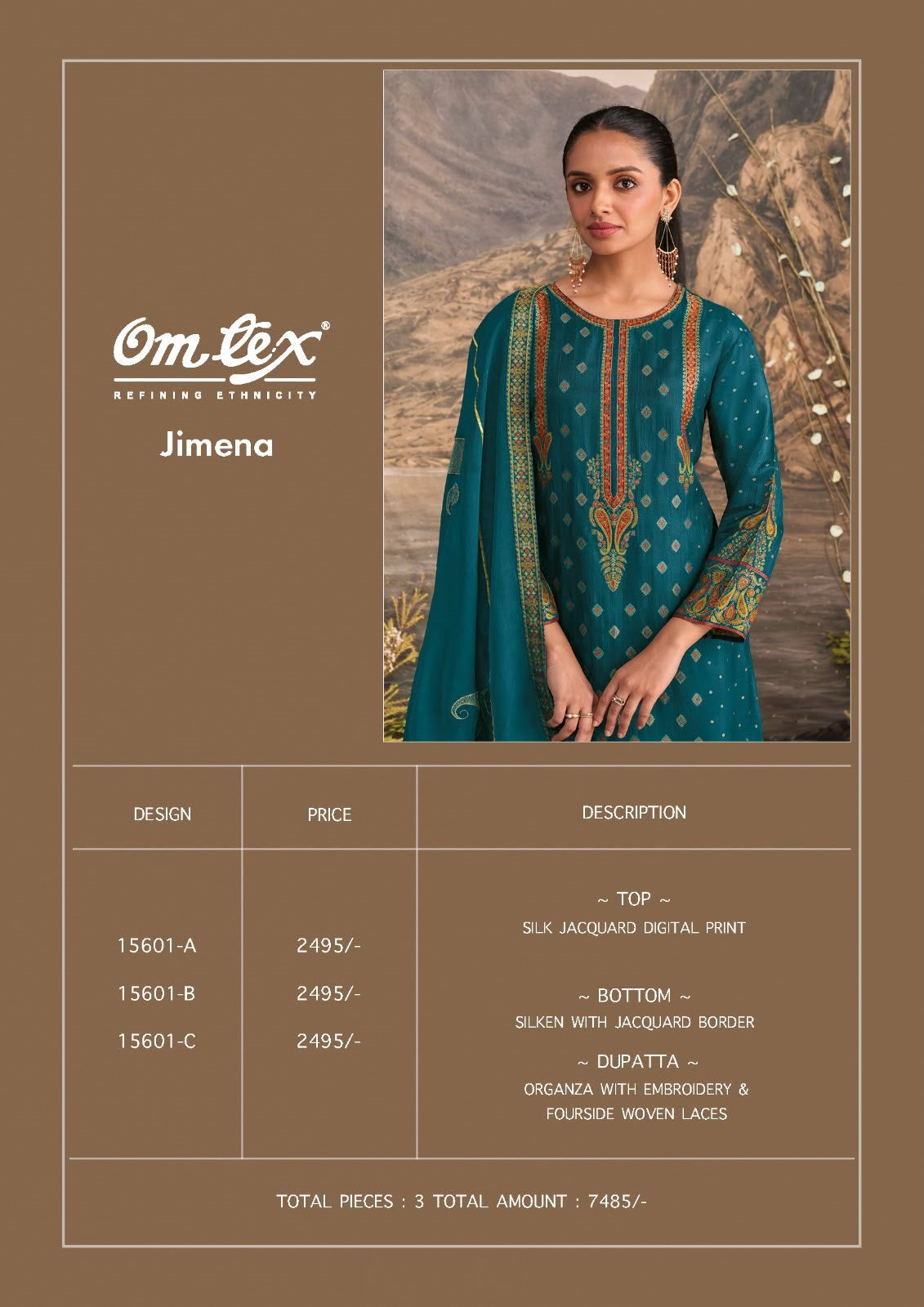 Jimena Omtex Silk Jacquard Pant Style Suits Manufacturer