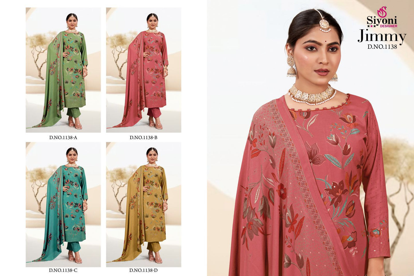 Jimmy Siyoni Viscose Pashmina Suits Exporter Ahmedabad
