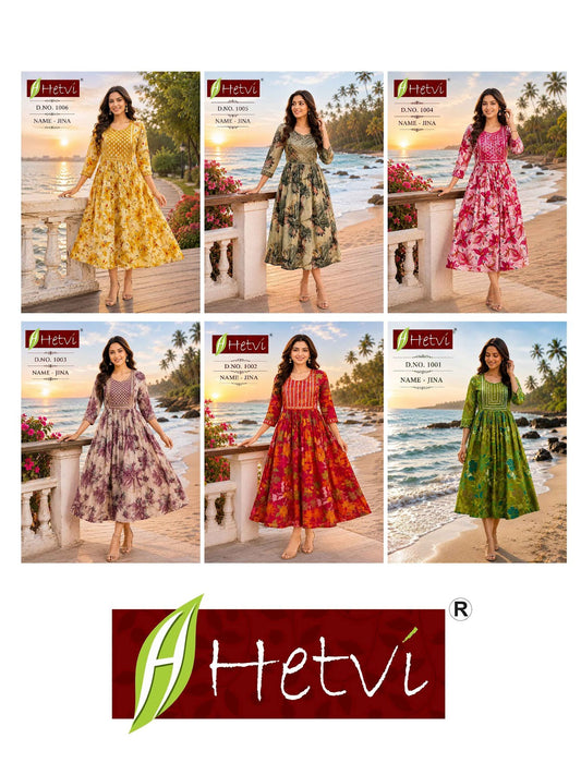 Jina Hetvi Anarkali Kurtis Wholesaler Gujarat