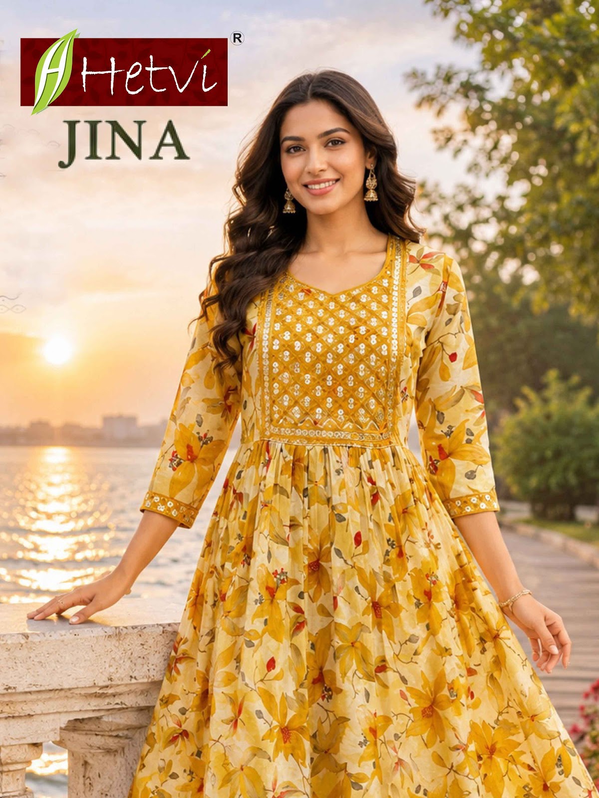 Jina Hetvi Anarkali Kurtis Wholesaler Gujarat
