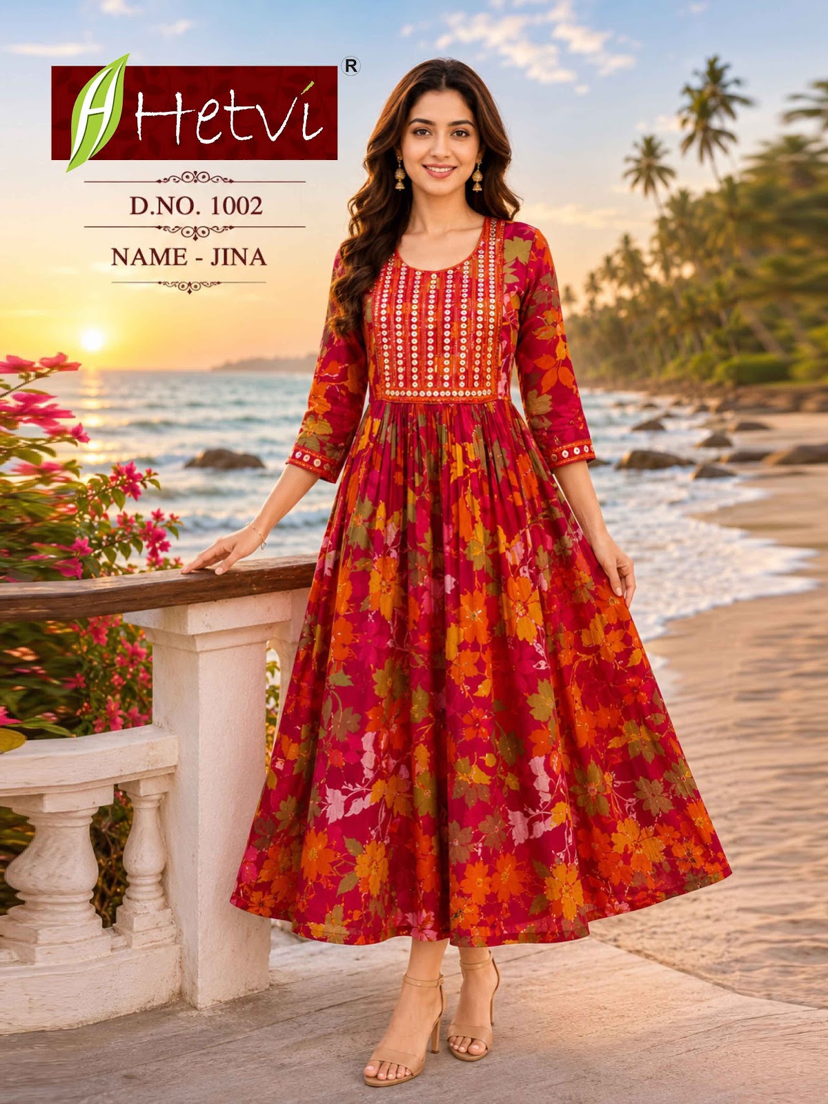 Jina Hetvi Anarkali Kurtis Wholesaler Gujarat