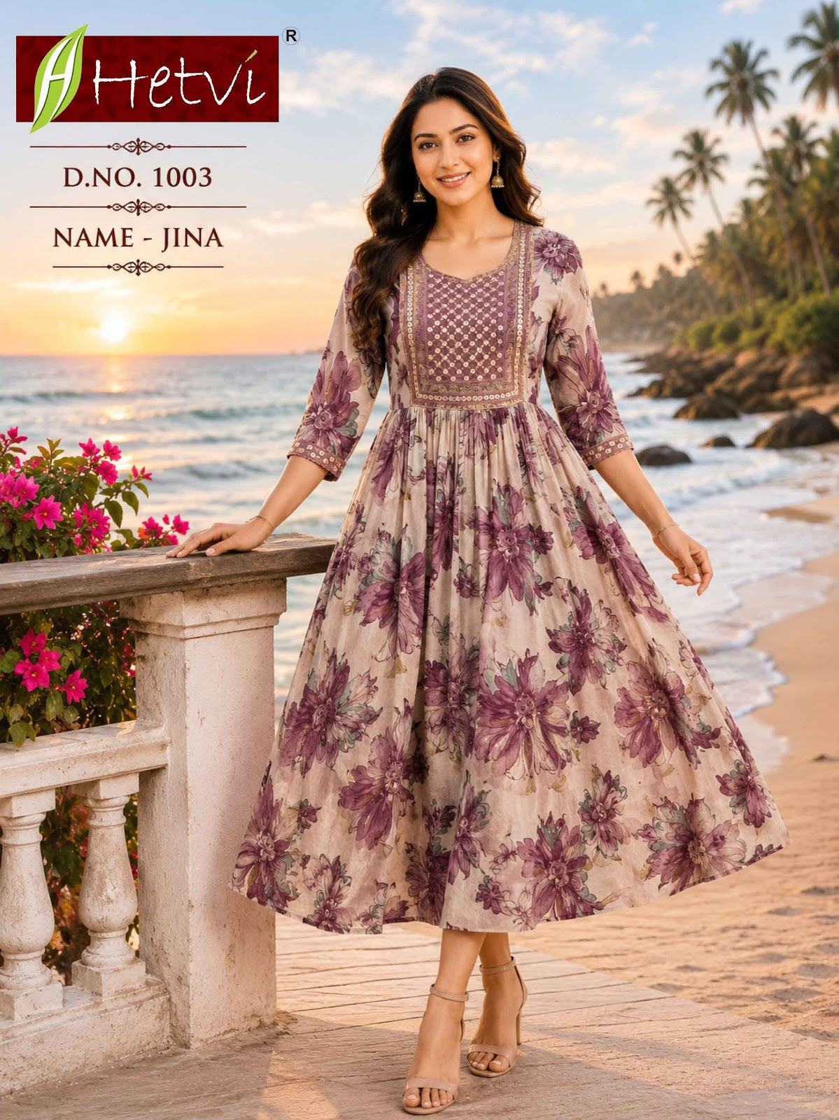 Jina Hetvi Anarkali Kurtis Wholesaler Gujarat
