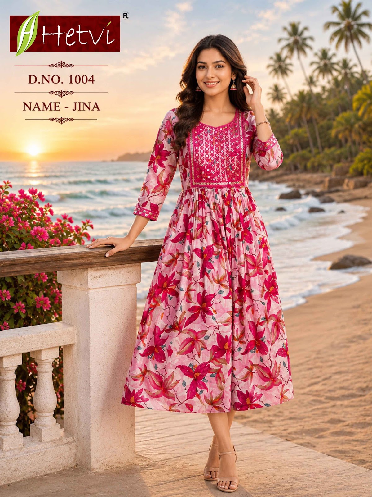 Jina Hetvi Anarkali Kurtis Wholesaler Gujarat