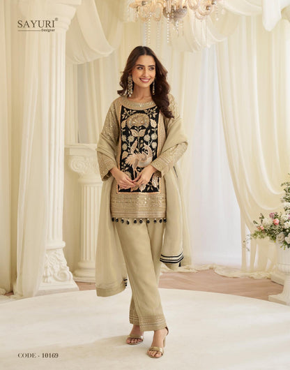 Jinayaa Sayuri Crape Silk Readymade Suits Exporter Ahmedabad