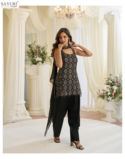 Jinayaa Sayuri Crape Silk Readymade Suits Exporter Ahmedabad