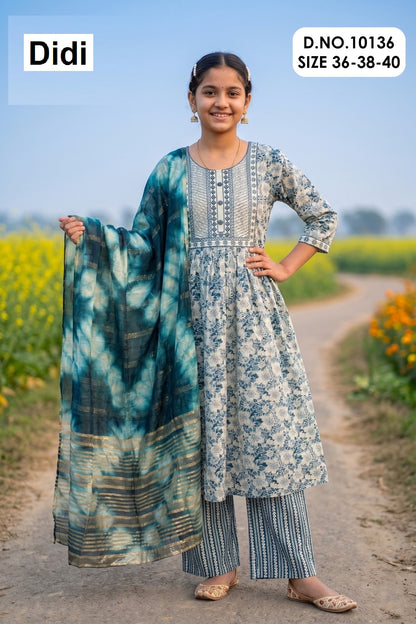 Jinisha 10 Dn 10136 Didi Rayon Girls Readymade Pant Suits Wholesale Price
