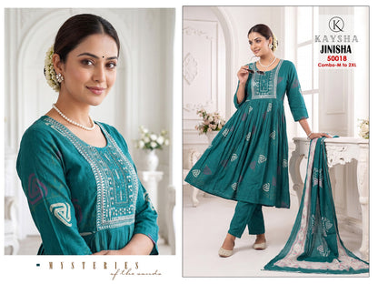 Jinisha Kysa Reyon Readymade Anarkali Suits Supplier Gujarat