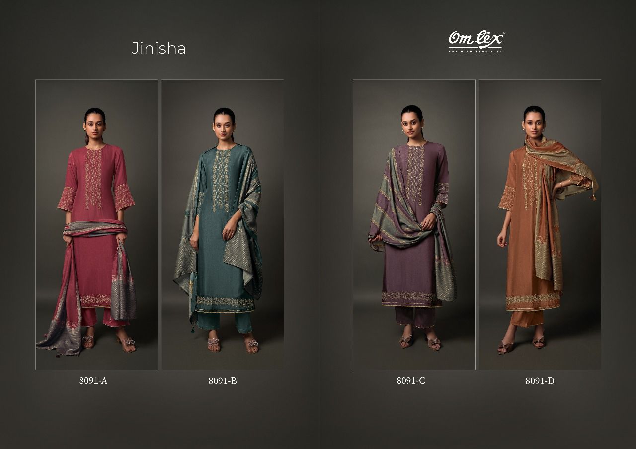 Jinisha Omtex Silk Pant Style Suits Manufacturer