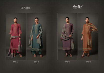 Jinisha Omtex Silk Pant Style Suits Manufacturer