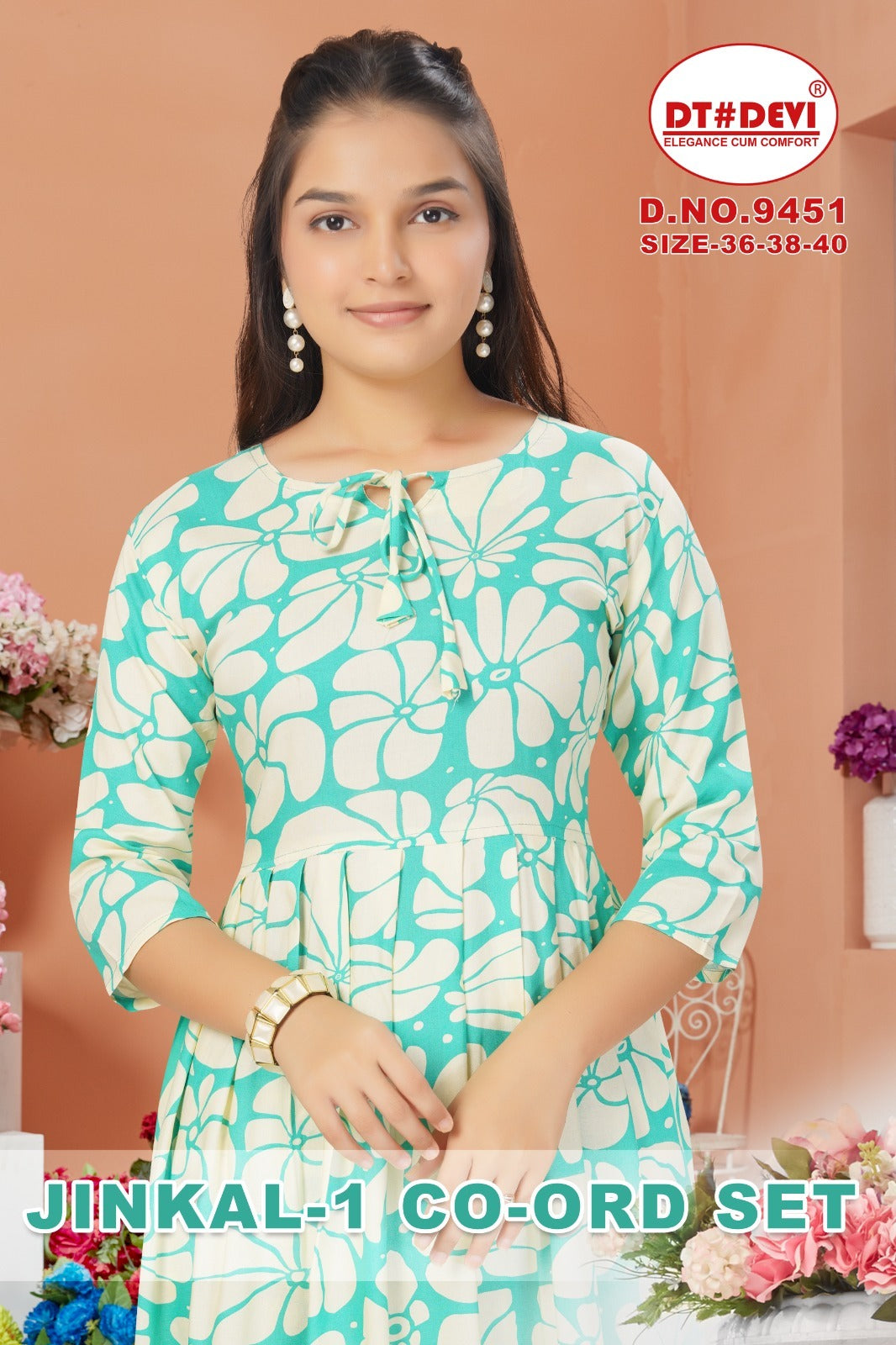 Jinkal Vol 1 9451 Dt Devi Rayon Girls Co Ord Set Manufacturer Gujarat