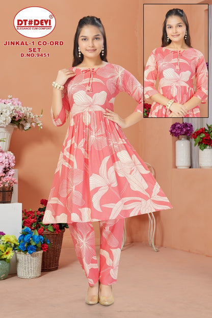 Jinkal Vol 1 9451 Dt Devi Rayon Girls Co Ord Set Manufacturer Gujarat
