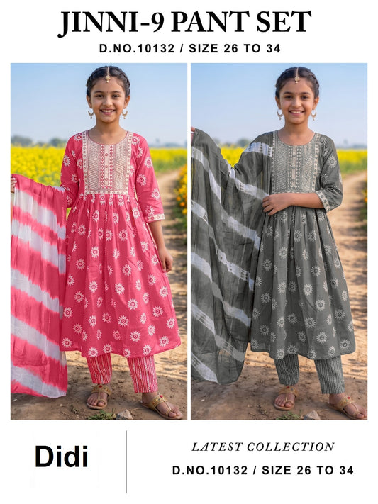 Jinni 9 Dn 10132 Didi Rayon Girls Readymade Pant Suits Manufacturer Gujarat
