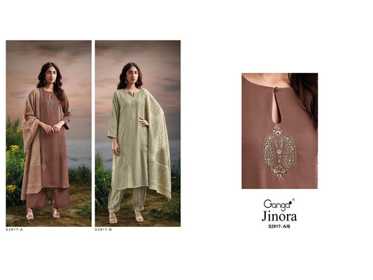 Jinora S2917 Ganga Premium Wool Plazzo Style Suits Manufacturer Gujarat