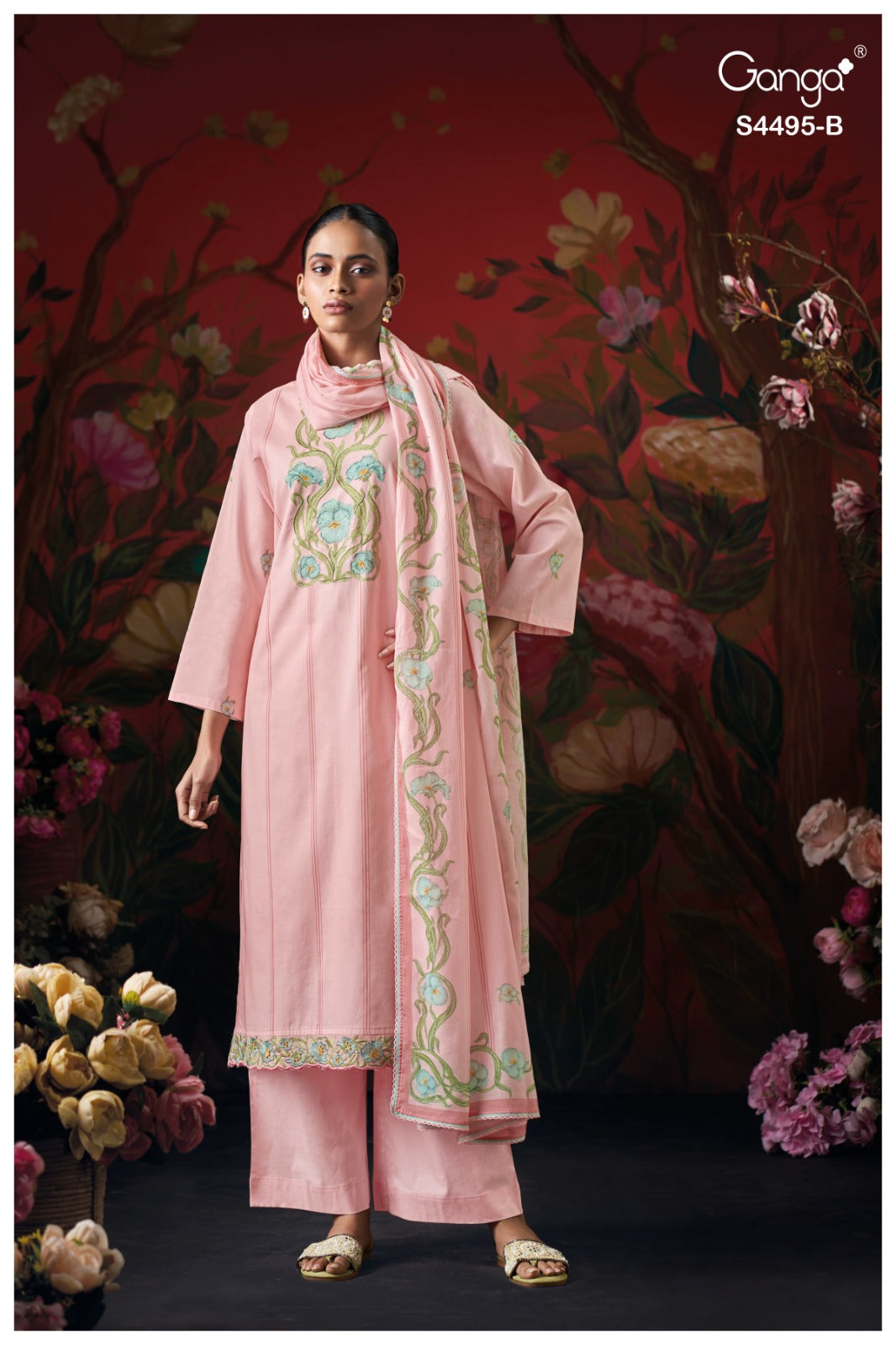 Jirah 4495 Ganga Cotton Plazzo Style Suits Wholesaler Gujarat