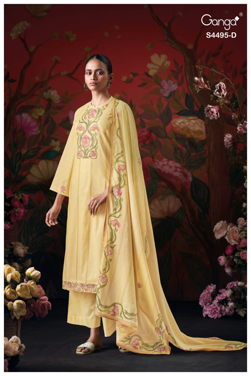 Jirah 4495 Ganga Cotton Plazzo Style Suits Wholesaler Gujarat