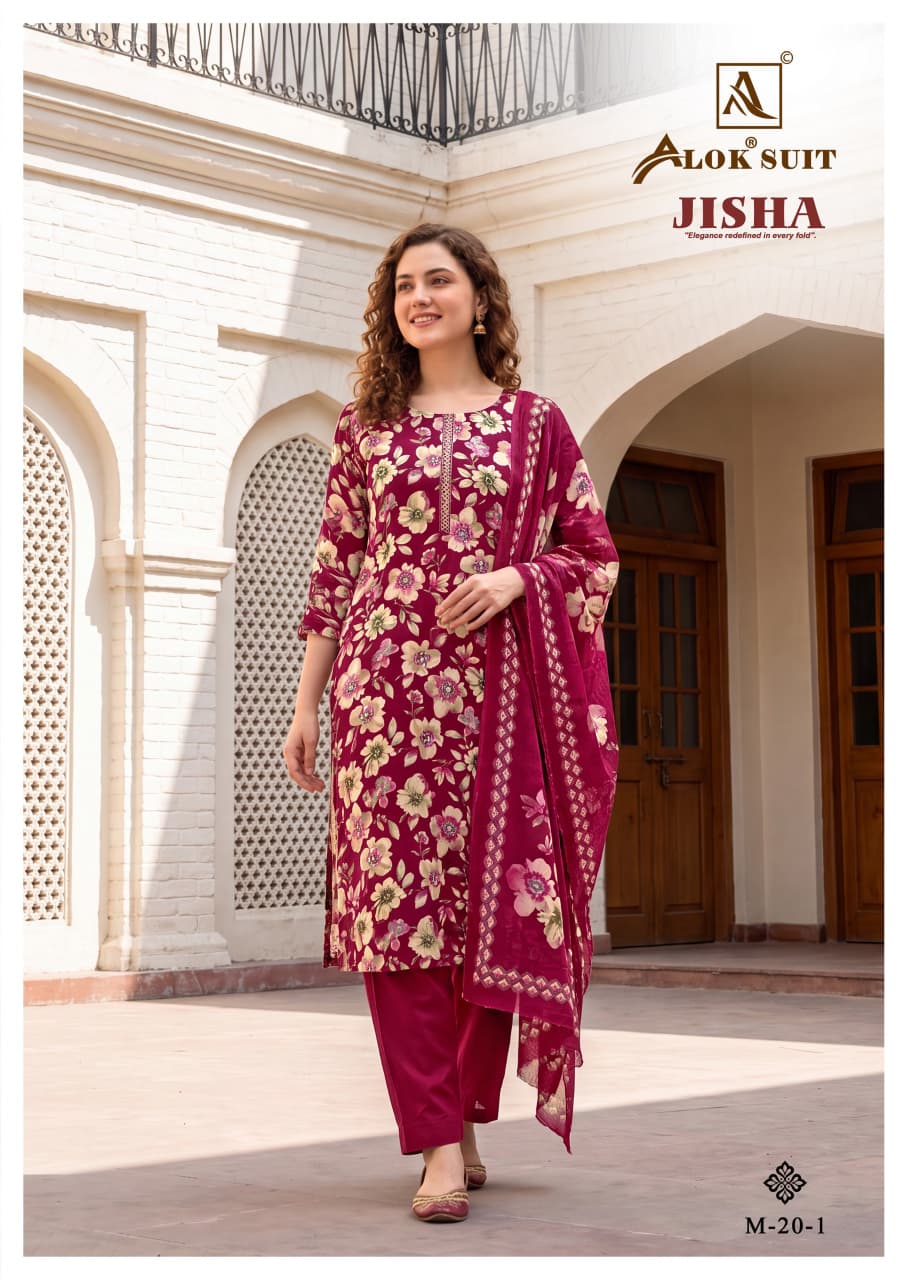 Jisha Alok Pure Zam Karachi Salwar Suits Wholesale