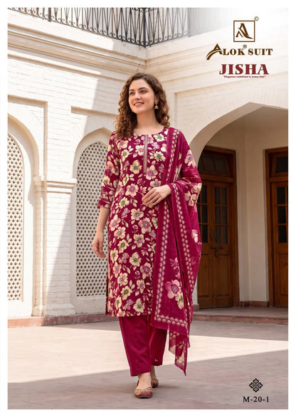 Jisha Alok Pure Zam Karachi Salwar Suits Wholesale