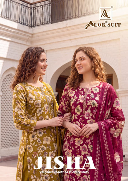 Jisha Alok Pure Zam Karachi Salwar Suits Wholesale
