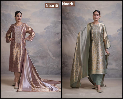 Jismin 2855 Naariti Madurai Silk Pant Style Suits Wholesaler Gujarat