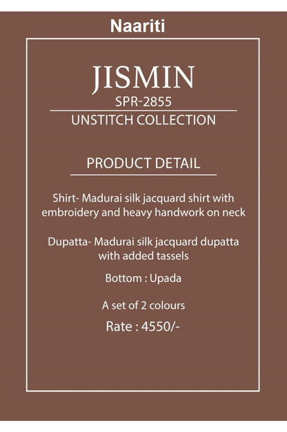 Jismin 2855 Naariti Madurai Silk Pant Style Suits Wholesaler Gujarat