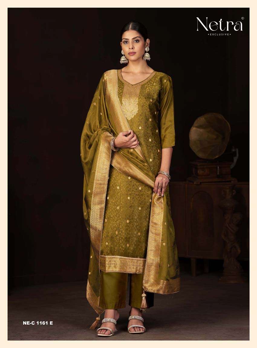 Jitika Netra Silk Pant Style Suits Exporter India