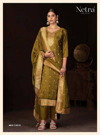 Jitika Netra Silk Pant Style Suits Exporter India