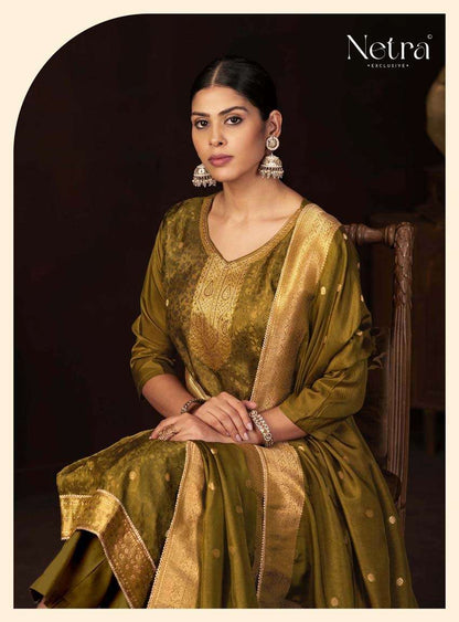 Jitika Netra Silk Pant Style Suits Exporter India