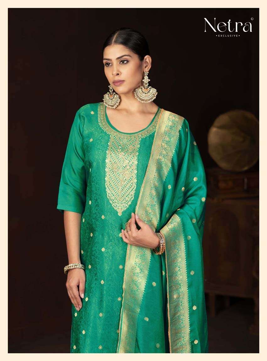 Jitika Netra Silk Pant Style Suits Exporter India