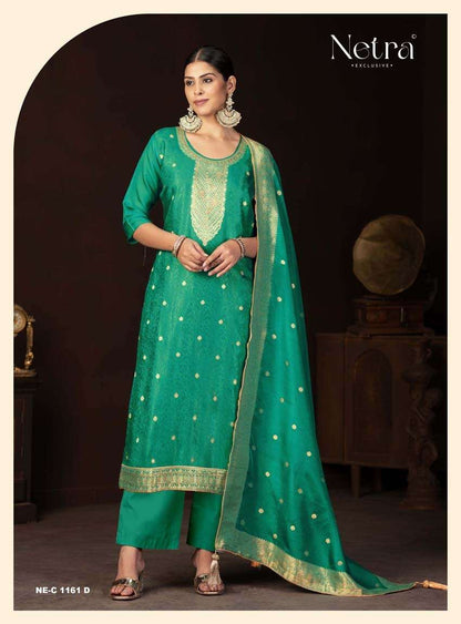 Jitika Netra Silk Pant Style Suits Exporter India