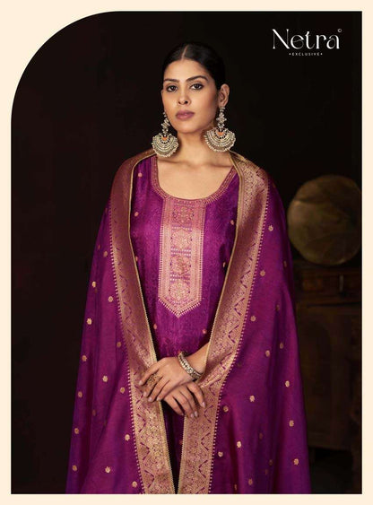Jitika Netra Silk Pant Style Suits Exporter India