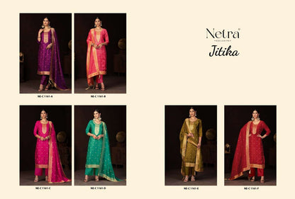 Jitika Netra Silk Pant Style Suits Exporter India