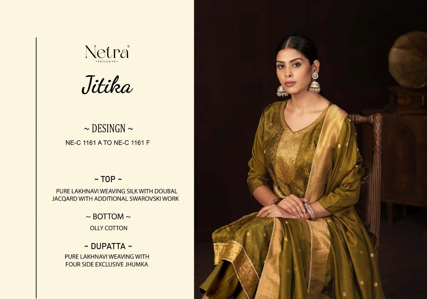 Jitika Netra Silk Pant Style Suits Exporter India