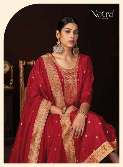 Jitika Netra Silk Pant Style Suits Exporter India