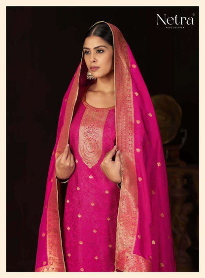 Jitika Netra Silk Pant Style Suits Exporter India