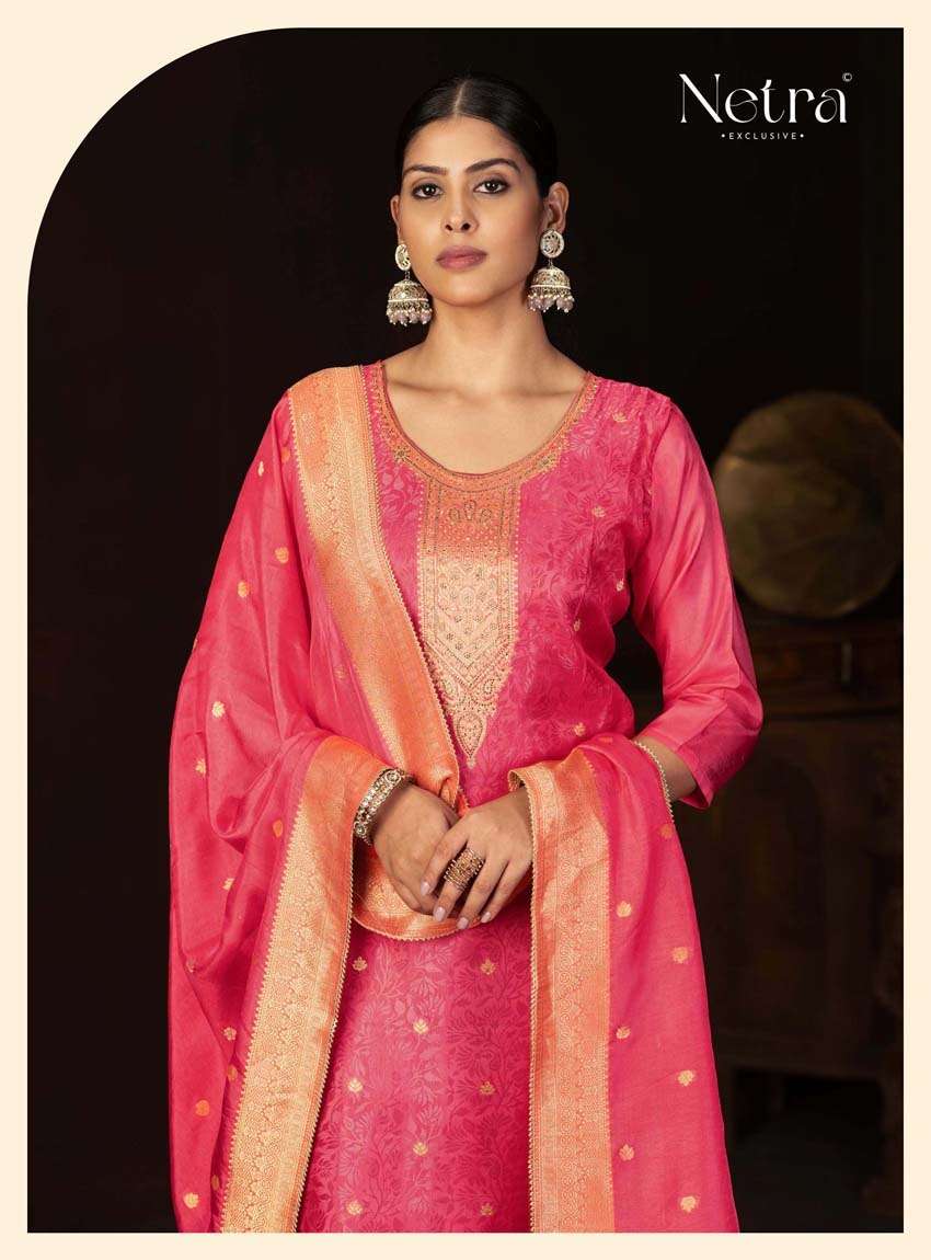 Jitika Netra Silk Pant Style Suits Exporter India
