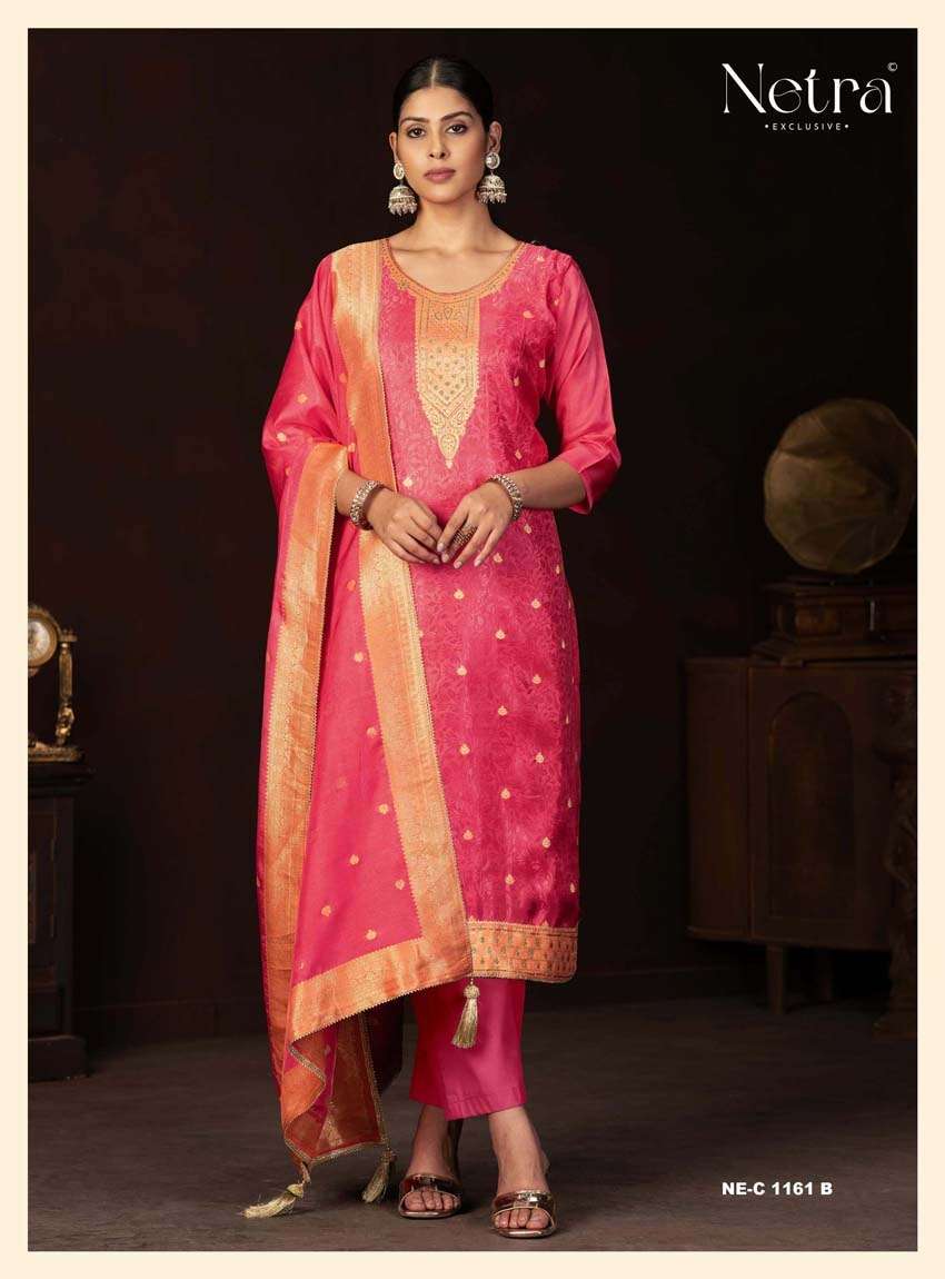 Jitika Netra Silk Pant Style Suits Exporter India