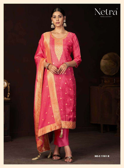 Jitika Netra Silk Pant Style Suits Exporter India