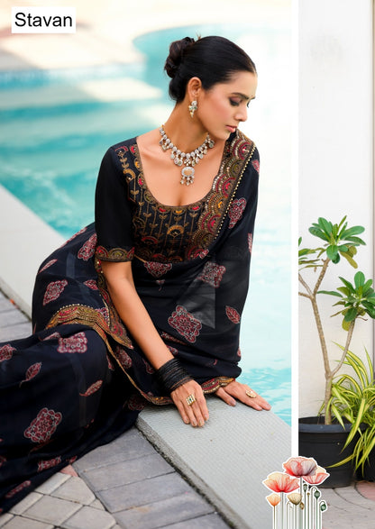 Jiva Stavan Georgette Sarees Wholesale