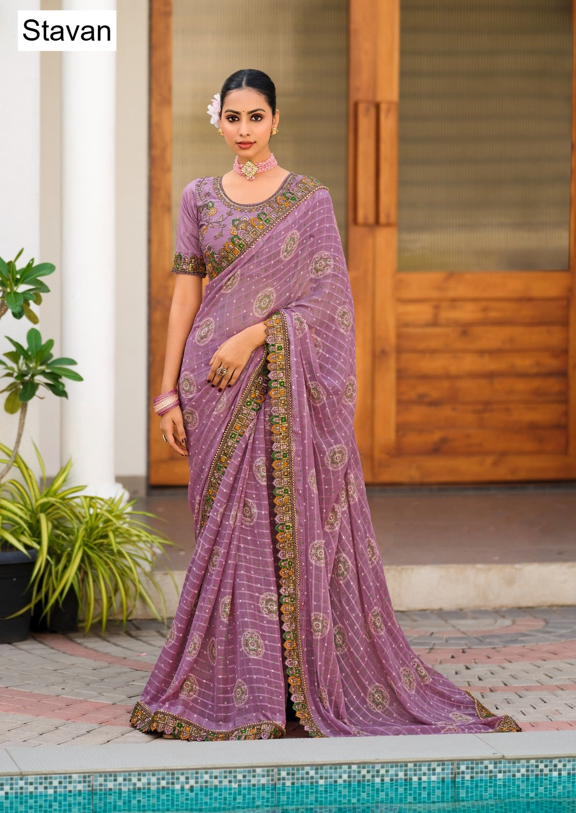 Jiva Stavan Georgette Sarees Wholesale